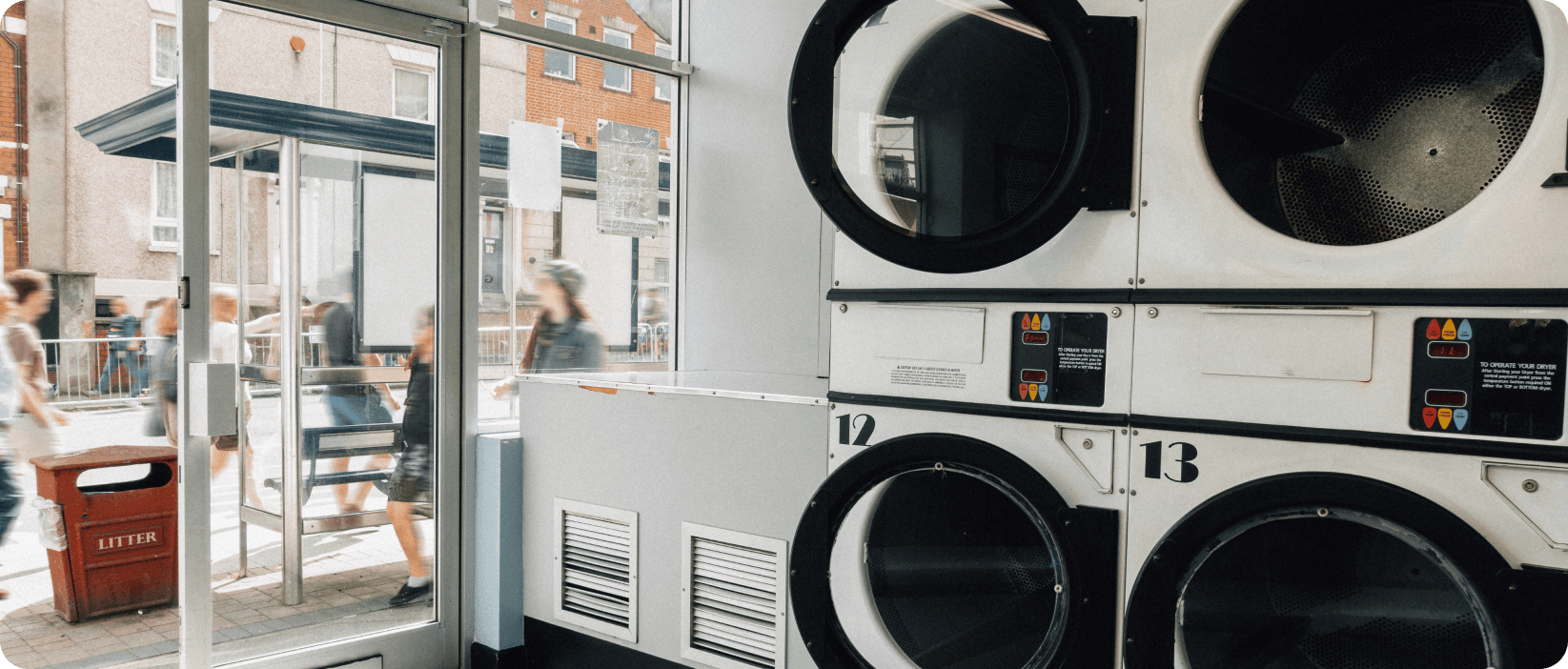 washing machines in laundry shop