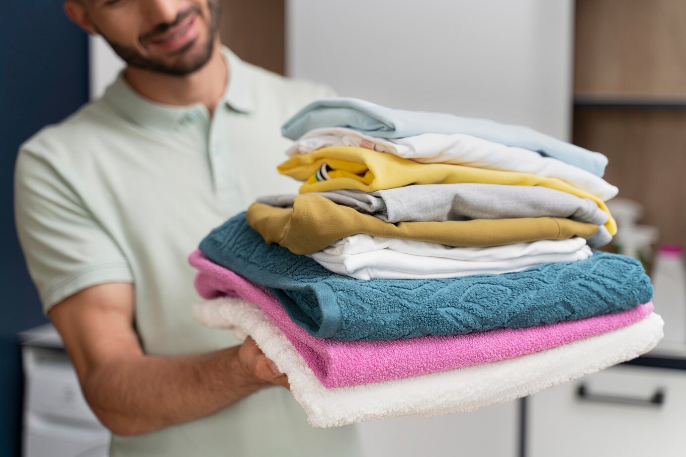 Wash and fold laundry, neatly folded