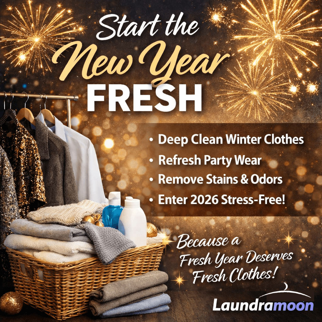 Start the New Year Fresh: Why End-of-Year Laundry Matters More Than You Think As the year comes to a close, most of us focus on celebrations, resolutions, and fresh beginnings. New clothes, clean homes, organised wardrobes — they all symbolise a reset.But there’s one thing people often overlook during the New Year rush: proper laundry care.